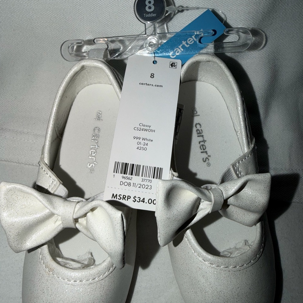Carter's White girls Shoes with Bow